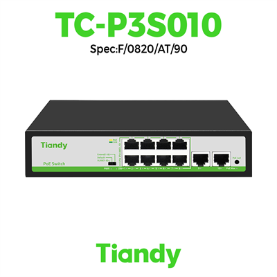 Switch Tiandy POE 8 cổng TC-P3S010 Spec:F/0820/AT/90