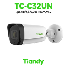 Camera Tiandy IP Thân ngoài trời ống kính thay đổi hồng ngoại 2MP TC-C32UN Spec:I8/A/E/Y/2.8-12mm/V4.2