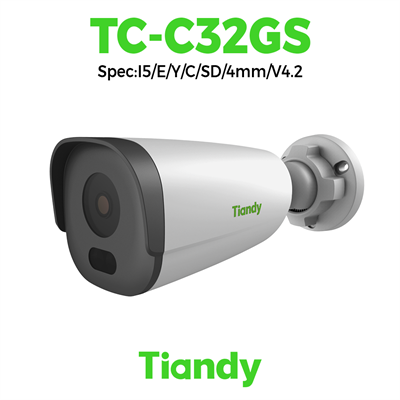 Camera Tiandy IP Thân Starlight hồng ngoại 2MP TC-C32GS Spec:I5/E/Y/C/SD/4mm/V4.2