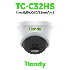 Camera Tiandy IP Dome Starlight hồng ngoại 2MP TC-C32HS Spec:I3/E/Y/C/SD/2.8mm/V4.2