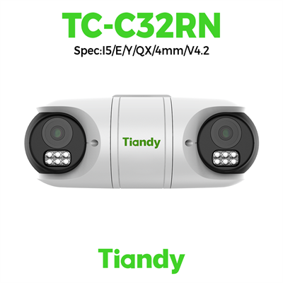 Camera Tiandy IP Ngoài trời 2 ống kính 2MP TC-C32RN Spec:I5/E/Y/QX/4mm/V4.2