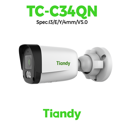 Camera Tiandy IP Thân ngoài trời hồng ngoại 4MP TC-C34QN Spec:I3/E/Y/4mm/V5.0