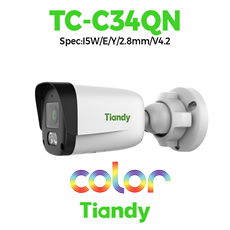 Camera Tiandy IP Thân ngoài trời Color Maker & hồng ngoại 4MP TC-C34QN Spec:I5W/E/Y/2.8mm/V4.2