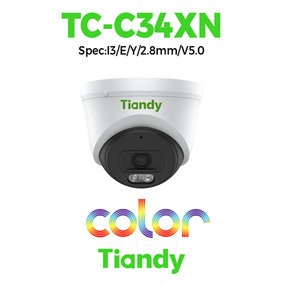 Camera Tiandy IP Dome hồng ngoại 4MP TC-C34XN Spec:I3/E/Y/2.8mm/V5.0