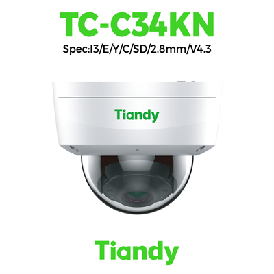 Camera Tiandy IP Dome IK10 Starlight hồng ngoại 4MP TC-C34KN Spec:I3/E/Y/C/SD/2.8mm/V4.3