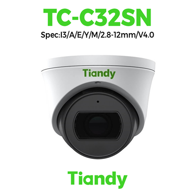 Camera Tiandy IP Dome Ống kính thay đổi hồng ngoại 2MP TC-C32SN Spec:I3/A/E/Y/M/2.8-12mm/V4.0