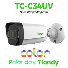 Camera Tiandy IP Thân Polar day Color Maker 4MP TC-C34UV Spec:W/E/Y/M/S/4mm