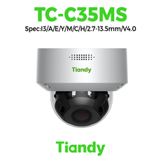 Camera Tiandy IP Dome Starlight Ống kính thay đổi hồng ngoại 5MP TC-C35MS Spec:I3/A/E/Y/M/C/H/2.7-13.5mm/V4.0