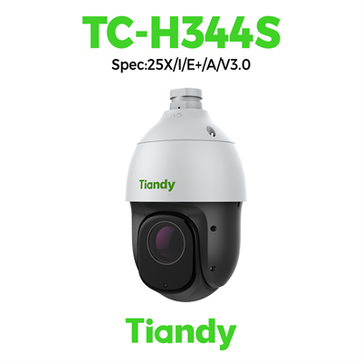 Camera Tiandy IP Speed Dome Tubor AI+ hồng ngoại 4MP - 4 inch TC-H344S Spec:25X/I/E+/A/V3.0