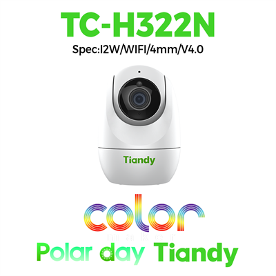 Camera Tiandy Wifi Quay/Quét trong nhà 2MP Color Maker & hồng ngoại TC-H322N Spec:I2W/WIFI/4mm/V4.0