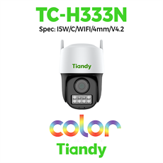 Camera Tiandy Wifi Quay/Quét ngoài trời 3MP Color Maker & hồng ngoại TC-H333N Spec: I5W/C/WIFI/4mm/V4.2