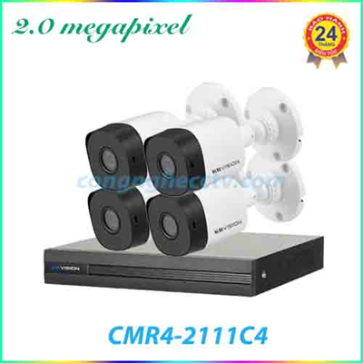 Trọn bộ 4 camera quan sát KBvision CMR4-2111C4