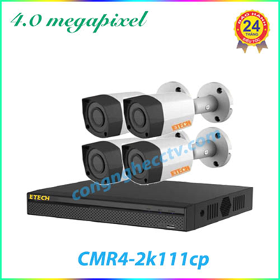 Trọn Bộ 4 Camera Quan Sát  ETECH  CMR4-2K111CP