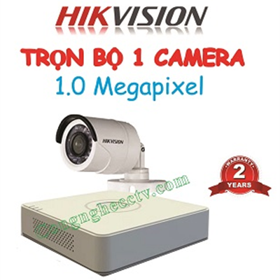 TRỌN BỘ 1 CAMERA DS-2CE16C0T-IRP 1.0 MEGAPIXEL