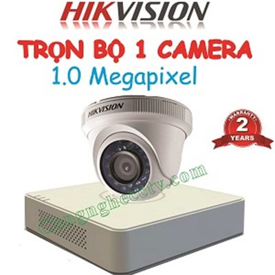 TRỌN BỘ 1 CAMERA  DS-2CE56C0T-IRP 1.0 MEGAPIXEL