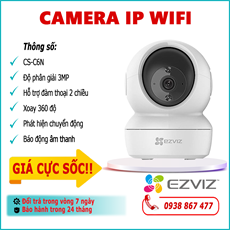 Camera IP Wifi EZVIZ CS-C6N 3.0MP lắp đặt trong nhà