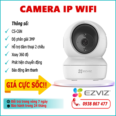 Camera IP Wifi EZVIZ CS-C6N 3.0MP lắp đặt trong nhà