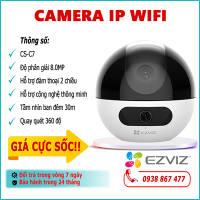 Camera IP Wifi EZVIZ CS-C7 8.0MP lắp đặt trong nhà