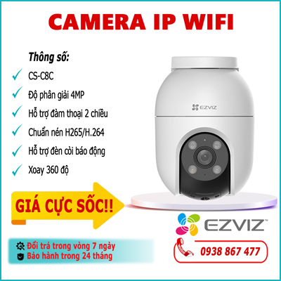 Camera IP Wifi EZVIZ CS-C8C 4.0MP lắp đặt ngoài trời