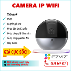 Camera IP Wifi EZVIZ CS-E6 5.0MP lắp đặt trong nhà