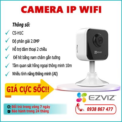 Camera IP Wifi EZVIZ CS-H1C 2.0MP lắp đặt trong nhà