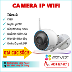 Camera IP Wifi EZVIZ CS-H3 3.0MP lắp đặt ngoài trời
