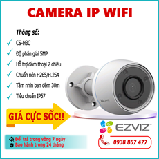 Camera IP Wifi EZVIZ CS-H3C 5.0MP lắp đặt ngoài trời