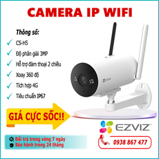 Camera IP Wifi EZVIZ CS-H5 3.0MP 4G lắp đặt ngoài trời