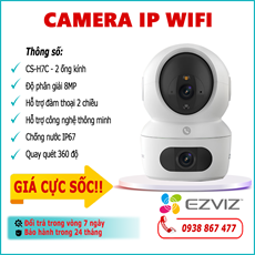 Camera IP Wifi EZVIZ 2 mắt CS-H7C 8.0MP lắp đặt trong nhà