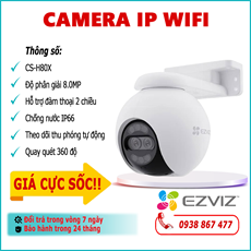 Camera IP Wifi EZVIZ CS-H80X 8.0MP lắp đặt ngoài trời
