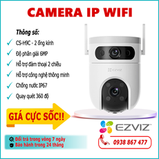 Camera IP Wifi EZVIZ CS-H9C 6.0MP lắp đặt ngoài trời
