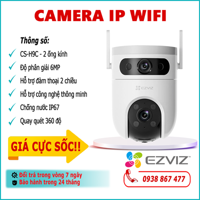 Camera IP Wifi EZVIZ CS-H9C 6.0MP lắp đặt ngoài trời