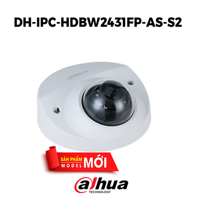 Camera IP Dahua DH-IPC-HDBW2431FP-AS-S2 4MP LITE IR LED