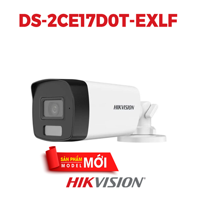 CAMERA TVI HIKVISION DS-2CE17D0T-EXLF 2MP ĐÈN KÉP HỒNG NGOẠI & ÁNH SÁNG TRẮNG