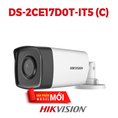 CAMERA HD-TVI HIKVISION DS-2CE17D0T-IT5 (C) 2MP TÍCH HỢP MICRO