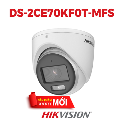 CAMERA TVI HIKVISION DS-2CE70KF0T-MFS COLORVU 3K (5MP) - HÌNH ẢNH MÀU SẮC 24/7