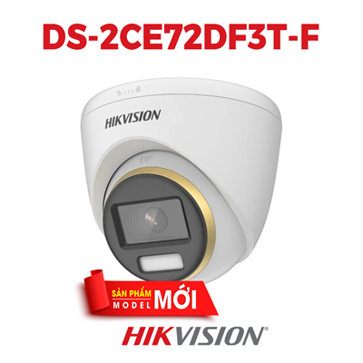 CAMERA TVI COLORVU HIKVISION DS-2CE72DF3T-F CHỐNG NGƯỢC SÁNG 2MP - HÌNH ẢNH MÀU SẮC 24/7