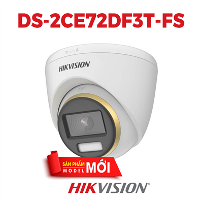 CAMERA TVI COLORVU HIKVISION DS-2CE72DF3T-FS CHỐNG NGƯỢC SÁNG 2MP - HÌNH ẢNH MÀU SẮC 24/7