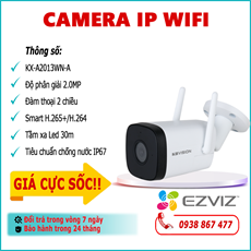 Camera IP Wifi KBVISION KX-A2013WN-A 2.0MP lắp đặt ngoài trời