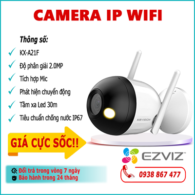 Camera IP Wifi KBVISION KX-A21F 2.0MP lắp đặt ngoài trời