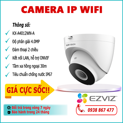 Camera IP Wifi KBVISION KX-A4012WN-A 4.0MP lắp đặt trong nhà