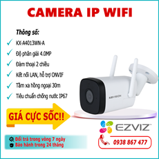 Camera IP Wifi KBVISION KX-A4013WN-A 4.0MP lắp đặt ngoài trời