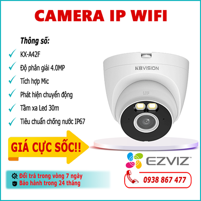 Camera IP Wifi KBVISION KX-A42F 4.0MP lắp đặt trong nhà