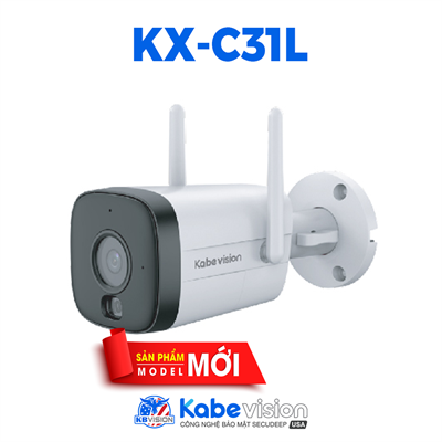 Camera IP WiFi thân KBVISION ngoài trời  Ánh sáng kép báo động KX-C31L 3.0MP