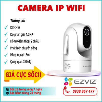 Camera IP Wifi KBVISION KX-C4W 4.0MP lắp đặt trong nhà