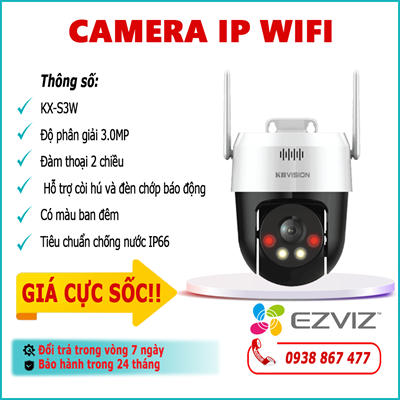 Camera IP Wifi KBVISION KX-S3W 3.0MP lắp đặt ngoài trời